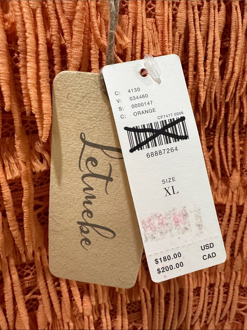 Anthropologie - Orange Fringed Sleeveless Mini dress - Picture 2 of 4